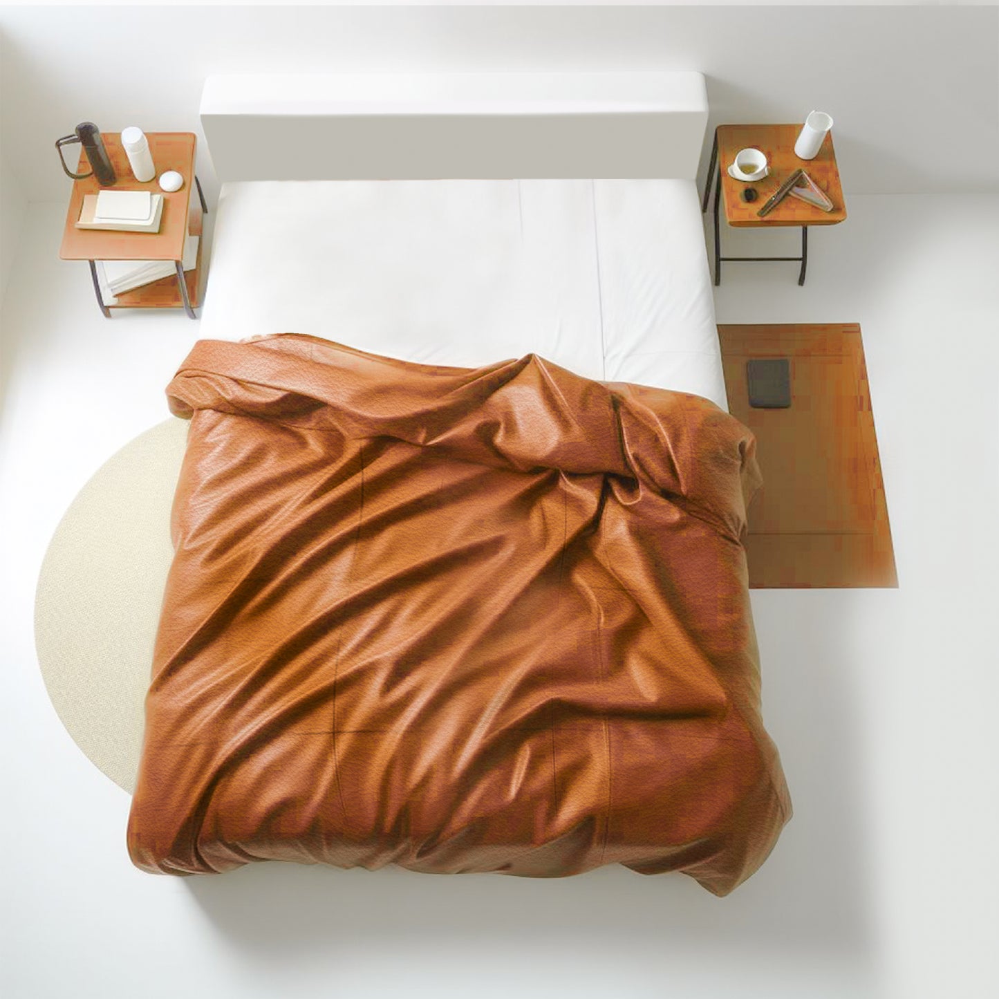 Bettdeckenbezug aus Nappaleder