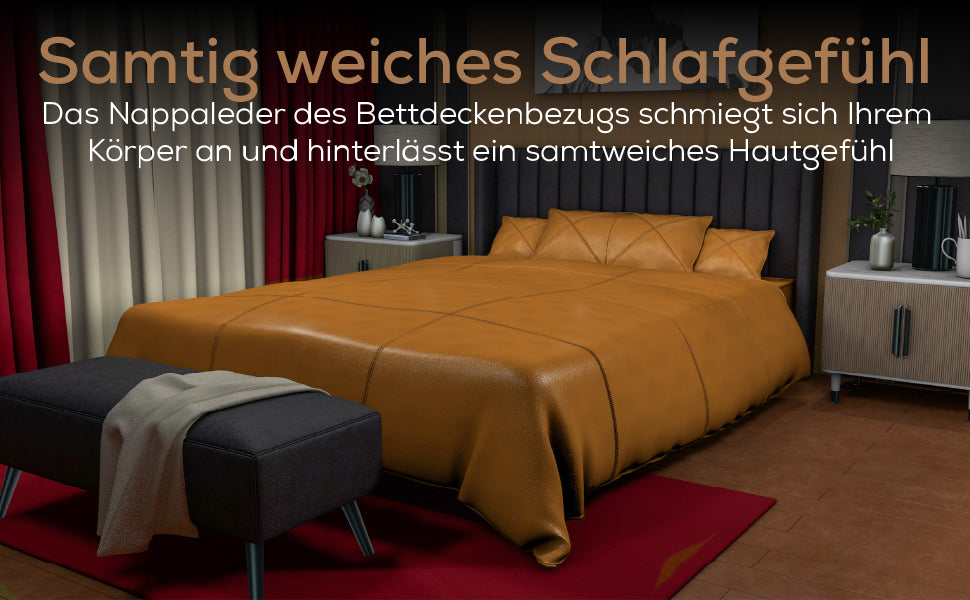 Bettdeckenbezug aus Nappaleder