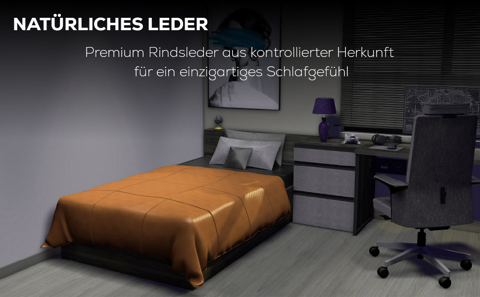 Bettdeckenbezug aus Nappaleder